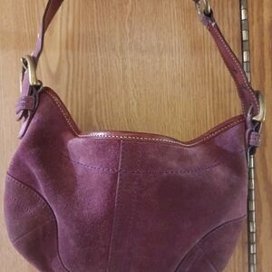 Coach Plum Suede Shoulder Bag